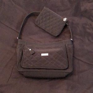Black Quilted Vera Bradley Shoulder Bag Set
